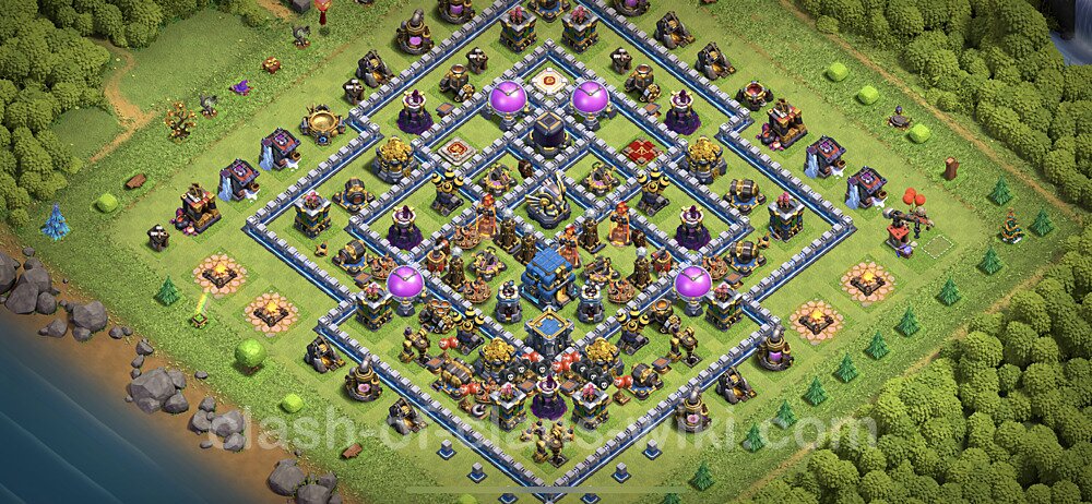 Base plan TH12 (design / layout) with Link, Anti 3 Stars, Anti Everything for Farming, #32