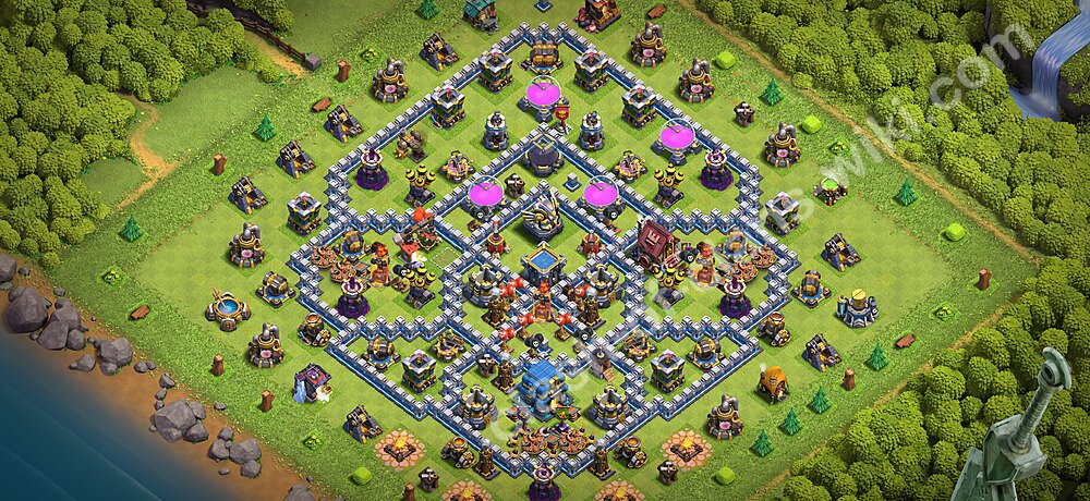 Base TH12 Level Maksimal dengan Link, Anti Bintang 3 untuk Farming 2026, #3441