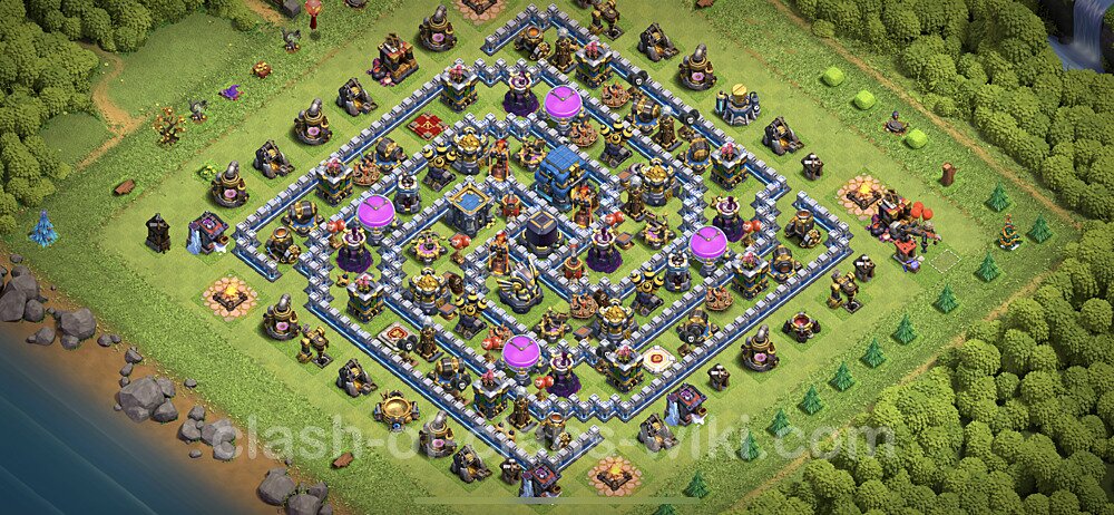 Die Max Base für Farm RH12 + Link, Hybrid - COC Rathaus 12, #35