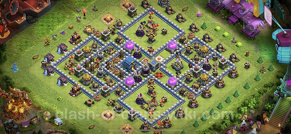 Base plan TH12 Max Levels with Link, Hybrid for Farming, #38