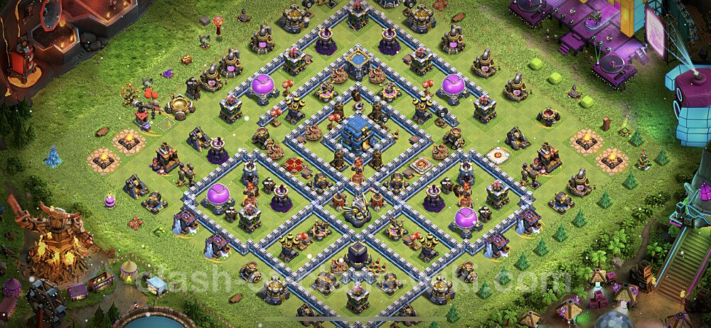 Base plan TH12 Max Levels with Link, Legend League for Farming, #44