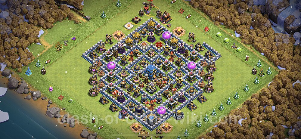 Base plan TH12 (design / layout) with Link, Anti 3 Stars, Hybrid for Farming 2023, #847