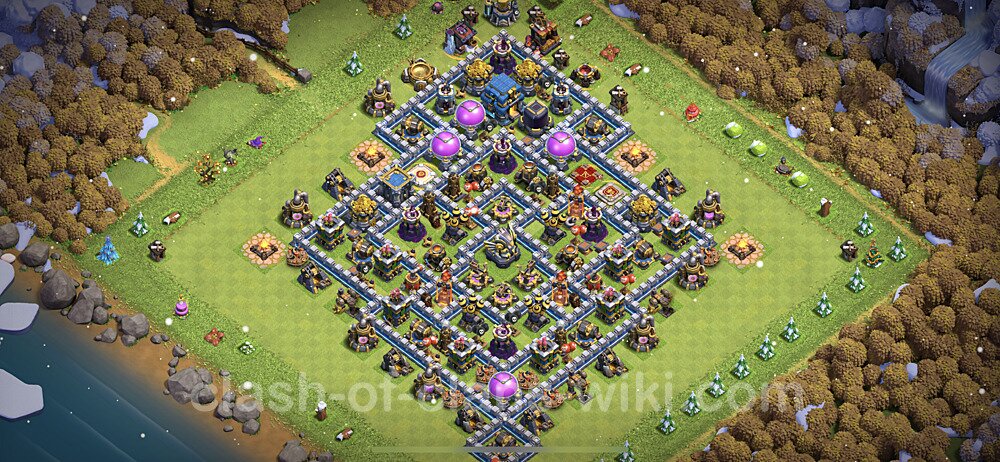 Base plan TH12 (design / layout) with Link, Anti 3 Stars, Hybrid for Farming 2023, #849