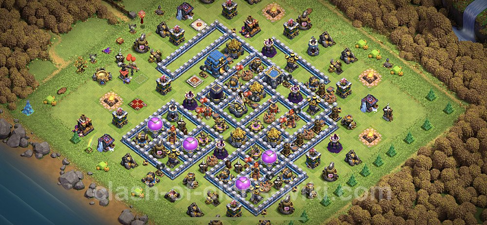 Base plan TH12 Max Levels with Link, Hybrid for Farming, #9