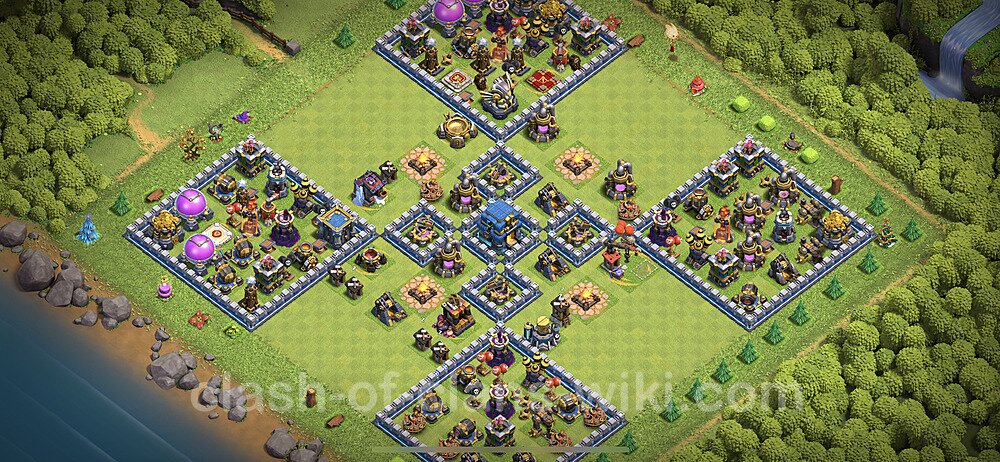 Base plan TH12 (design / layout) with Link, Anti 3 Stars, Hybrid for Farming 2023, #910