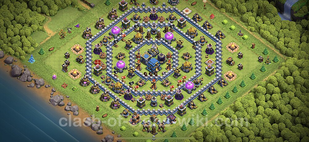 Base plan TH12 (design / layout) with Link, Anti 2 Stars, Anti Everything for Farming 2023, #957