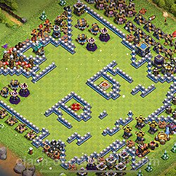 TH12 Troll Base Plan with Link, Copy Town Hall 12 Funny Art Layout 2023, #1246