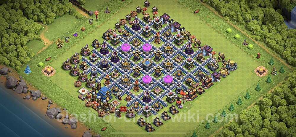 TH12 Troll Base Plan with Link, Copy Town Hall 12 Funny Art Layout, #10