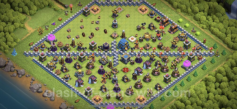 TH12 Troll Base Plan with Link, Copy Town Hall 12 Funny Art Layout, #11