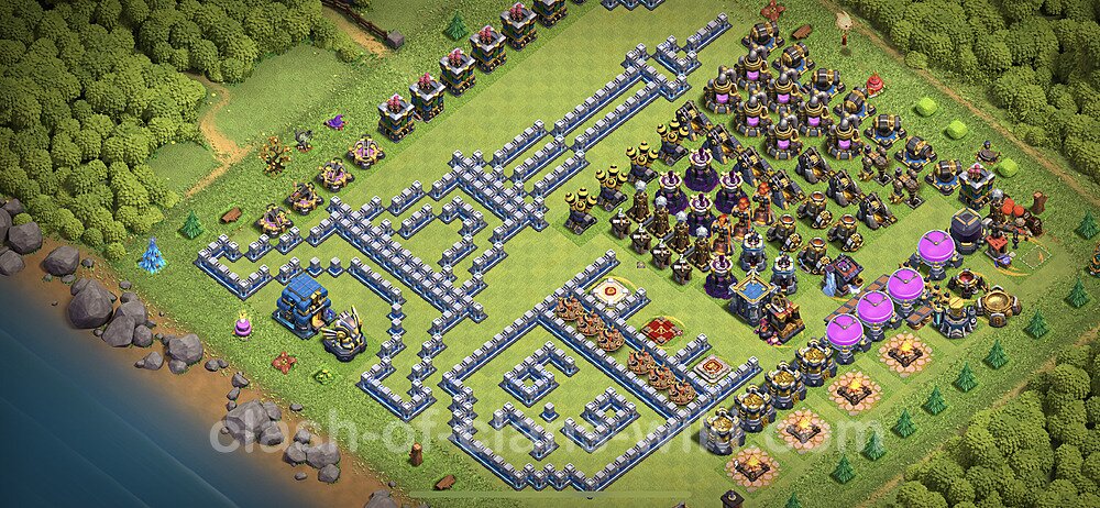 TH12 Troll Base Plan with Link, Copy Town Hall 12 Funny Art Layout 2023, #1195