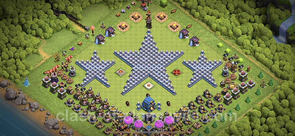 Funny Troll Diseño de aldea Ayuntamiento 12 Copiar - COC TH12 Perfecta Distribucion + Enlace, #12