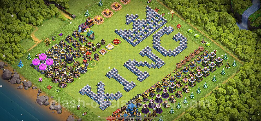 TH12 Troll Base Plan with Link, Copy Town Hall 12 Funny Art Layout 2024, #1232