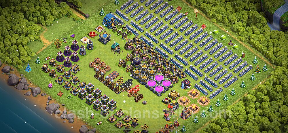 TH12 Troll Base Plan with Link, Copy Town Hall 12 Funny Art Layout 2024, #1516