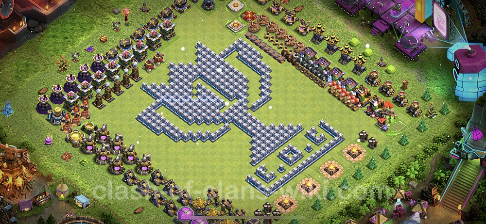 TH12 Troll Base Plan with Link, Copy Town Hall 12 Funny Art Layout, #17