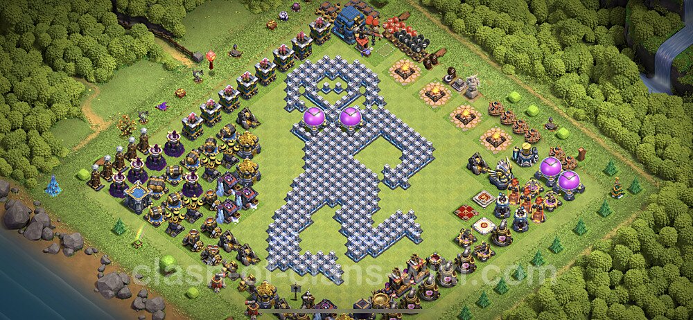 TH12 Troll Base Plan with Link, Copy Town Hall 12 Funny Art Layout, #2
