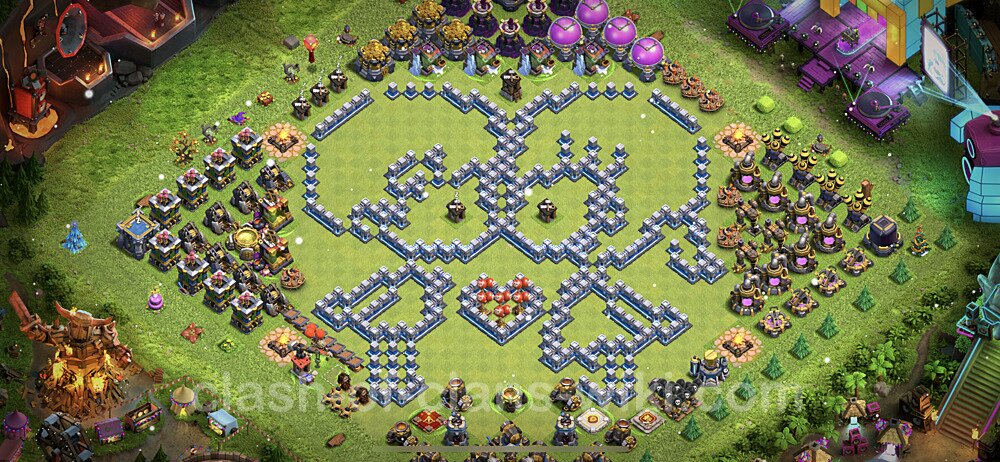 TH12 Troll Base Plan with Link, Copy Town Hall 12 Funny Art Layout, #21