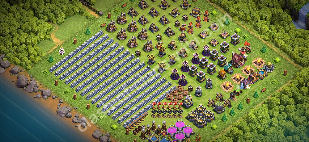 TH12 Troll Base Plan with Link, Copy Town Hall 12 Funny Art Layout 2026, #3557