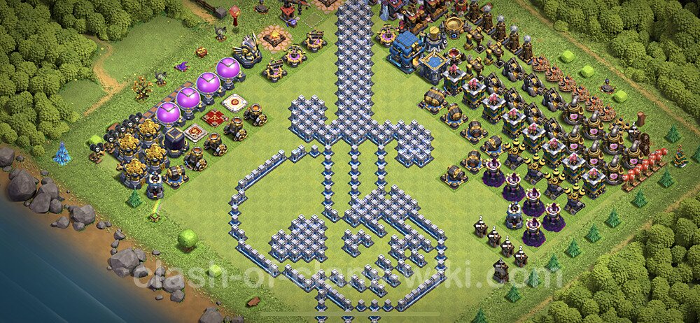 TH12 Troll Base Plan with Link, Copy Town Hall 12 Funny Art Layout, #4