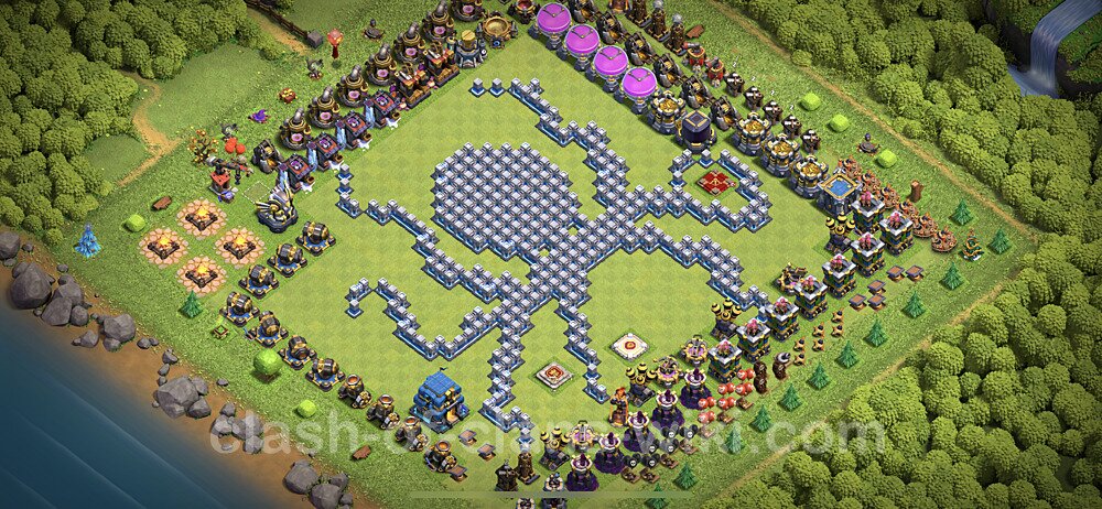 TH12 Troll Base Plan with Link, Copy Town Hall 12 Funny Art Layout, #7
