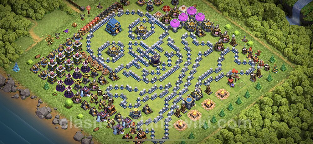 TH12 Troll Base Plan with Link, Copy Town Hall 12 Funny Art Layout, #8