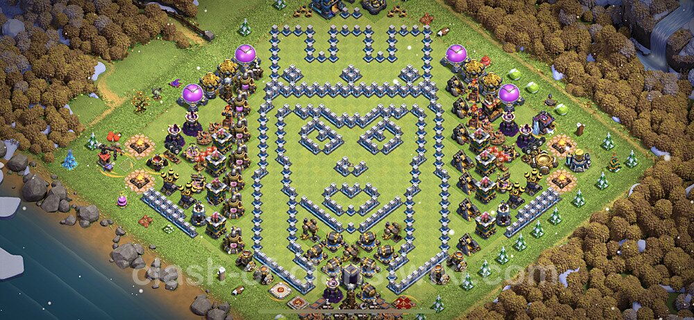 TH12 Troll Base Plan with Link, Copy Town Hall 12 Funny Art Layout 2023, #846