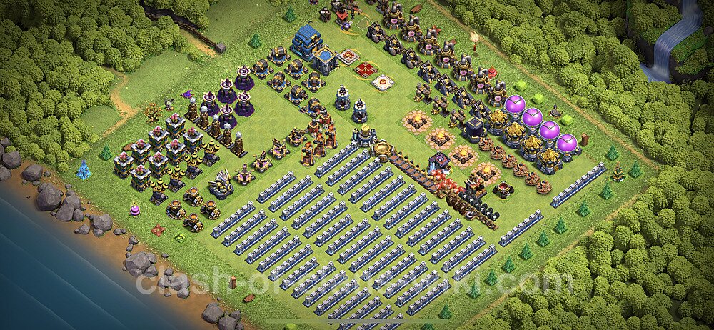 TH12 Troll Base Plan with Link, Copy Town Hall 12 Funny Art Layout 2023, #914