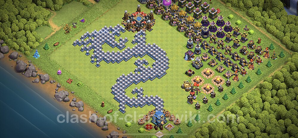 TH12 Troll Base Plan with Link, Copy Town Hall 12 Funny Art Layout 2023, #915