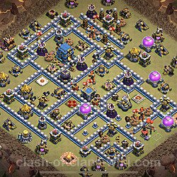 TH12 Anti 3 Stars War Base Plan with Link, Copy Town Hall 12 CWL Design 2023, #1300