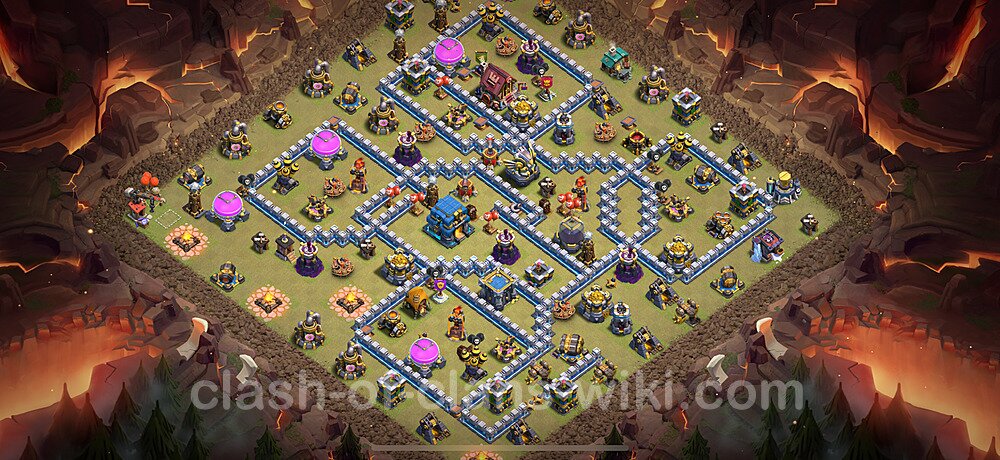 Municipio livello 12 Base di Guerra + Link, Ibrido - Anti 2 Stelle Disposizione Villaggio COC 2025 TH12, #1435
