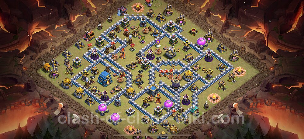 TH12 Anti 3 Stars War Base Plan with Link, Copy Town Hall 12 CWL Design, #1519