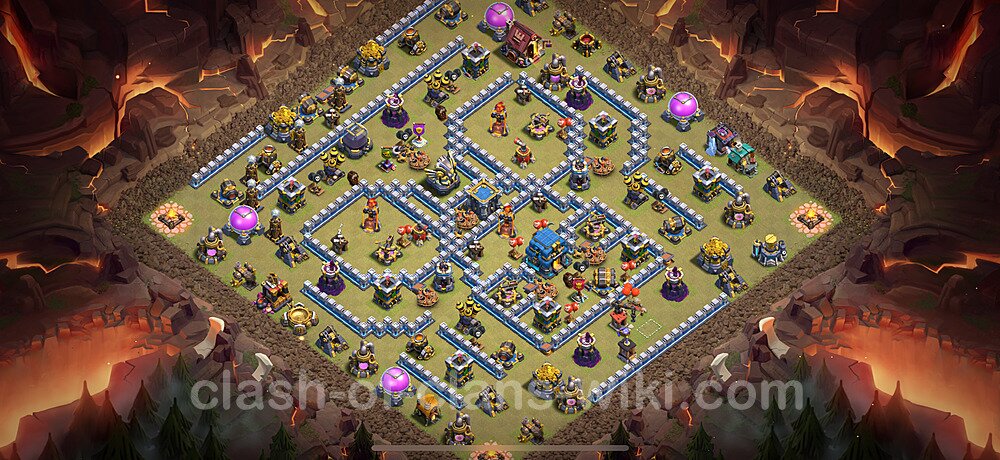 TH12 War Base Plan with Link, Copy Town Hall 12 CWL Design 2025, #1520