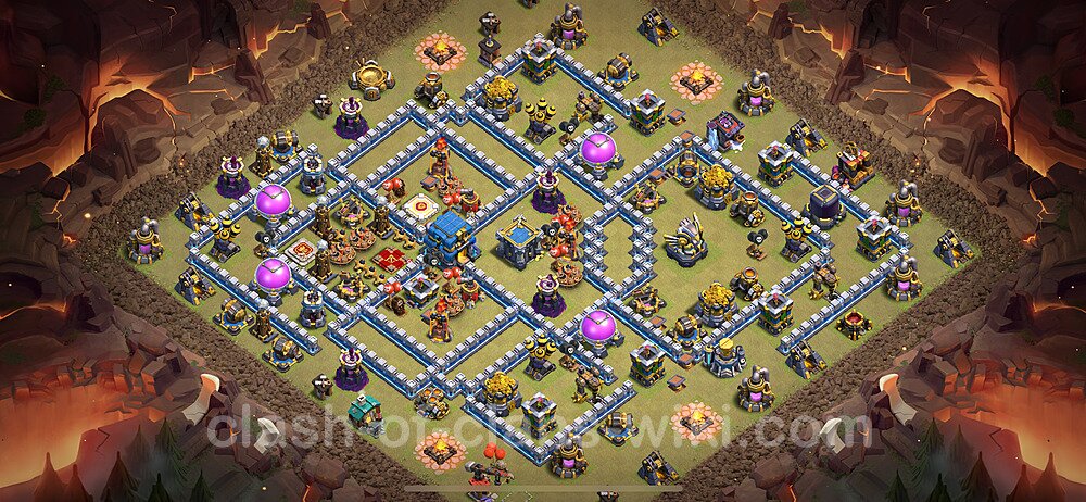 Die Anti 3 Sterne Clan War Base RH12 + Link, Hybrid 2024 - COC Rathaus Level 12 Kriegsbase (CK / CW), #1928