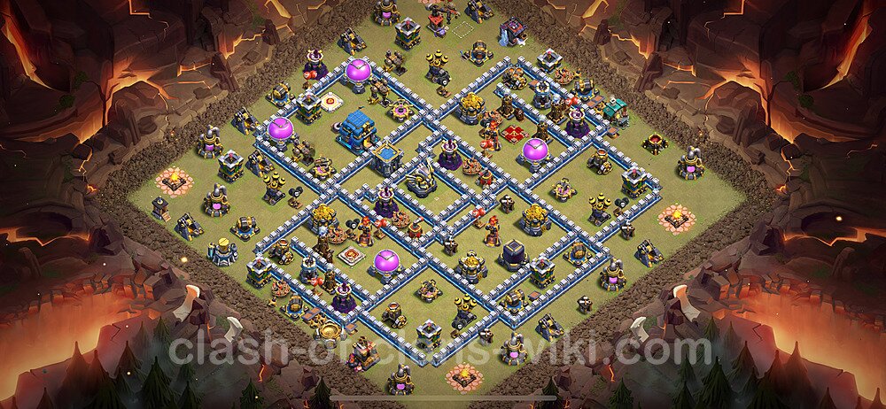 Die Anti 3 Sterne Clan War Base RH12 + Link, Hybrid 2024 - COC Rathaus Level 12 Kriegsbase (CK / CW), #1929