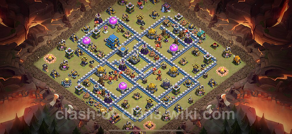 TH12 Anti 3 Stars War Base Plan with Link, Hybrid, Copy Town Hall 12 CWL Design 2025, #1929