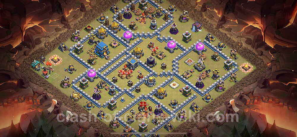 TH12 Anti 3 Stars War Base Plan with Link, Copy Town Hall 12 CWL Design 2024, #1936