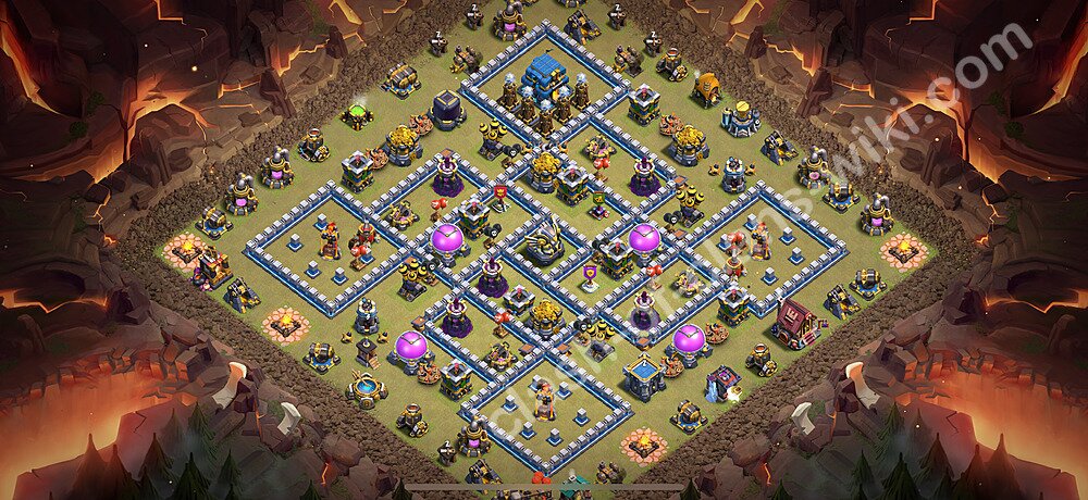 Top Base de Guerre HDV 12 + Lien (Link), Anti 3 étoiles, Anti tout 2025 gdc - Hôtel de Ville 12 Base Copier, #2122