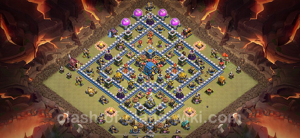 TH12 Anti 2 Stars War Base Plan with Link, Anti Air / Electro Dragon, Copy Town Hall 12 CWL Design 2025, #2356