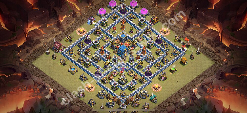 Top Anti 2 Etoiles Base de Guerre HDV 12 + Lien (Link), Anti Air / Electro Dragon 2026 gdc - Hôtel de Ville 12 Base Copier, #2356