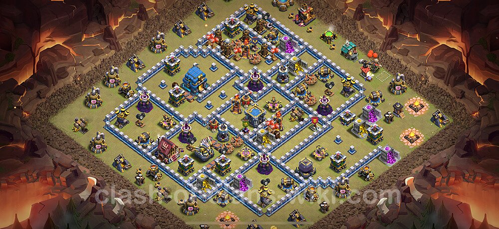 TH12 Anti 3 Stars War Base Plan with Link, Copy Town Hall 12 CWL Design 2025, #2735