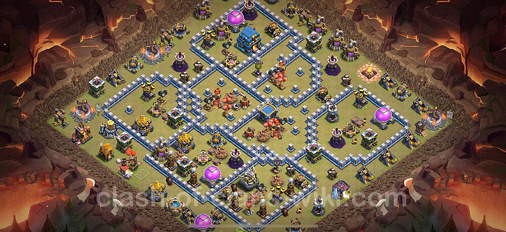 TH12 Anti 3 Stars War Base Plan with Link, Copy Town Hall 12 CWL Design 2025, #2823