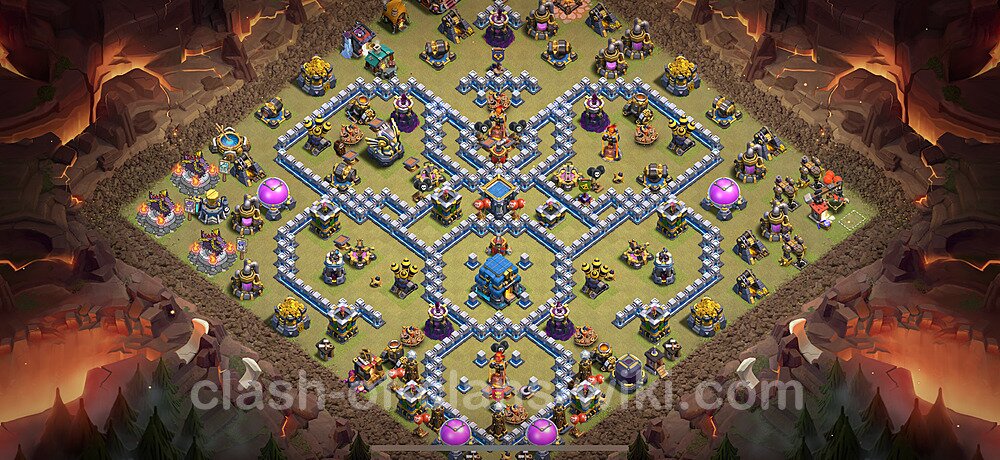 TH12 Anti 3 Stars War Base Plan with Link, Copy Town Hall 12 CWL Design 2025, #2826