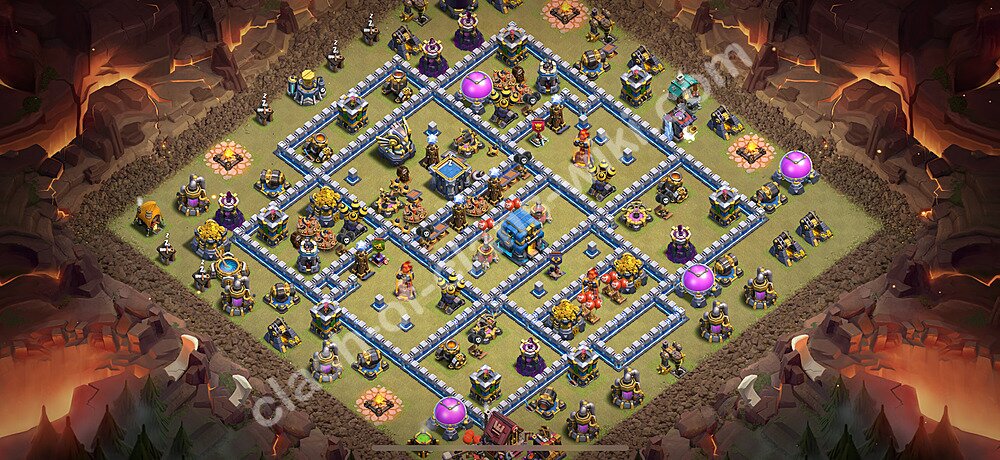 TH12 Anti 3 Stars War Base Plan with Link, Anti Everything, Copy Town Hall 12 CWL Design 2025, #2855