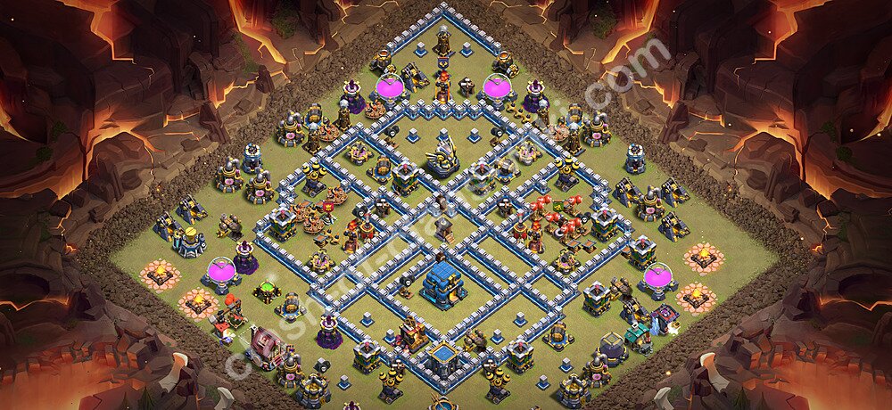 TH12 Anti 3 Stars War Base Plan with Link, Copy Town Hall 12 CWL Design 2026, #3558