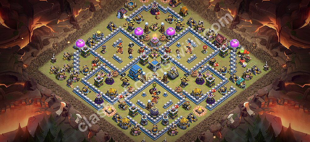 TH12 Anti 3 Stars War Base Plan with Link, Copy Town Hall 12 CWL Design 2026, #3607