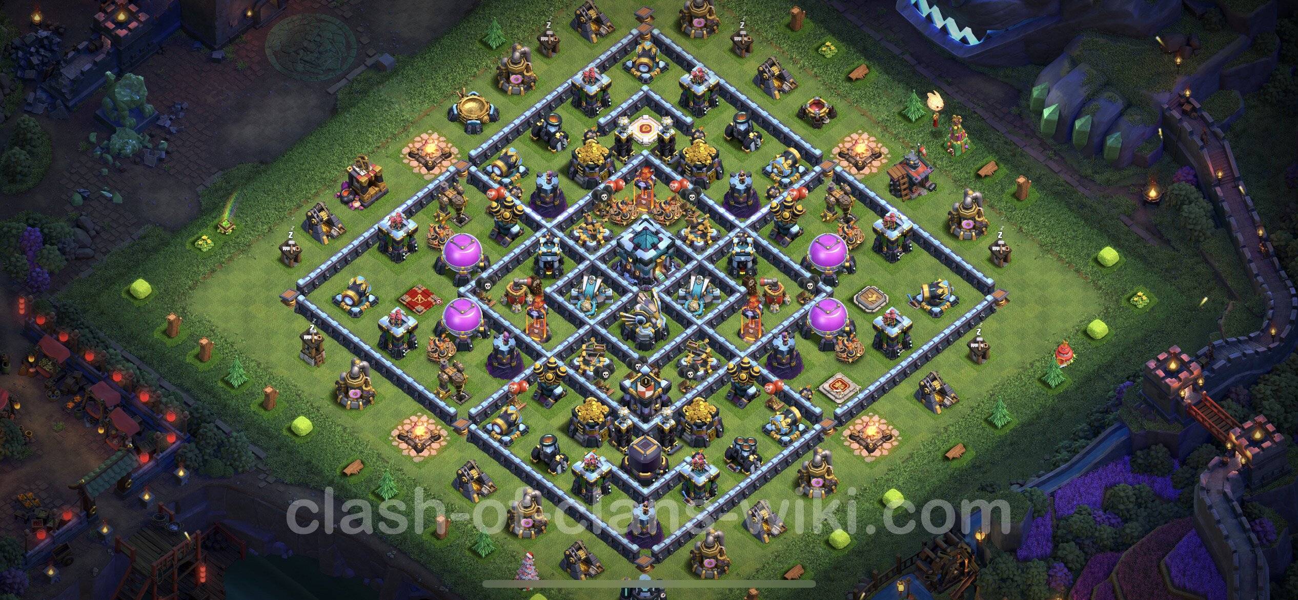 Anti 3 Stars Base TH13 with Link, Hybrid - best plan / layout / design - Cl...