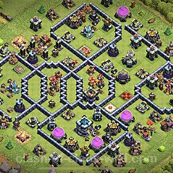 TH13 Anti 3 Stars Base Plan with Link, Copy Town Hall 13 Base Design 2023, #1424