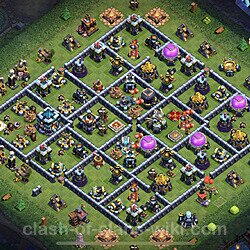 Base plan (layout), Town Hall Level 13 for trophies (defense) (#54)