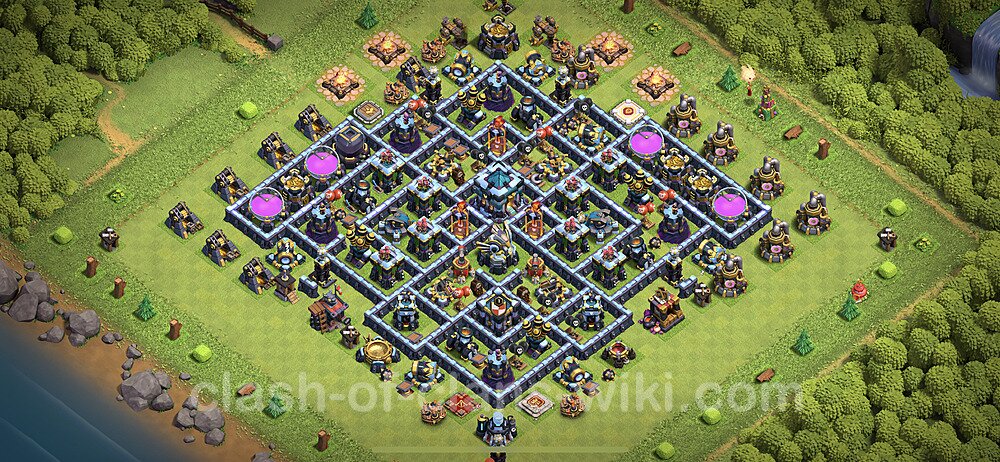 Top TH13 Unbeatable Anti Loot Base Plan with Link, Anti 2 Stars, Copy Town Hall 13 Base Design 2023, #1104
