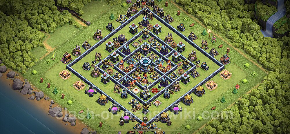 Top TH13 Unbeatable Anti Loot Base Plan with Link, Anti Air / Electro Dragon, Copy Town Hall 13 Base Design 2023, #12