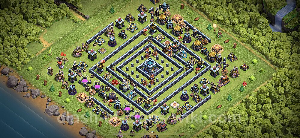 TH13 Anti 3 Stars Base Plan with Link, Anti Everything, Copy Town Hall 13 Base Design 2023, #13